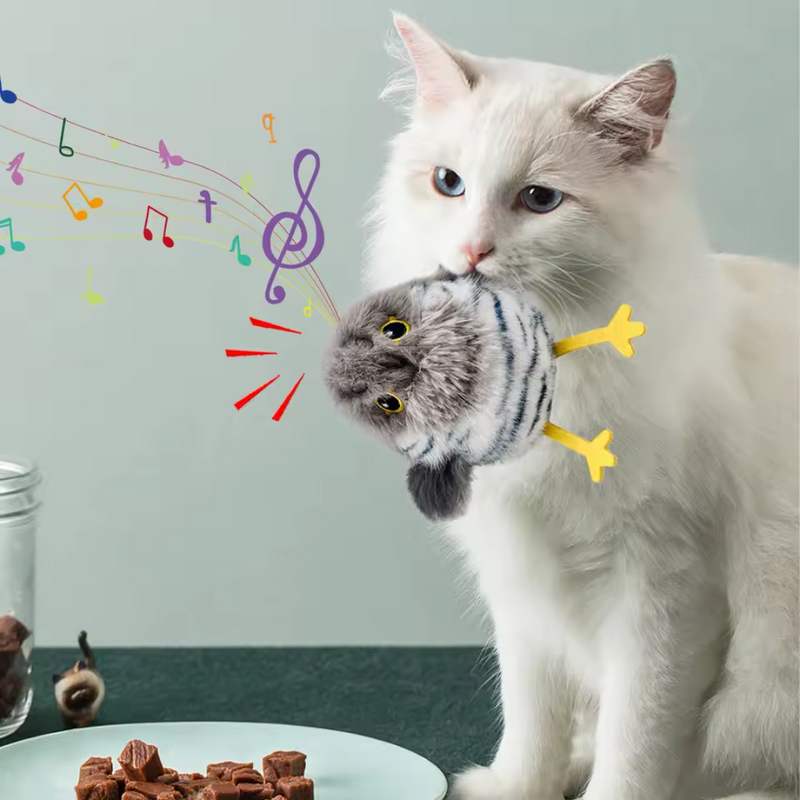 Brinquedo Pássaro Elétrico Recarregável para Gatos