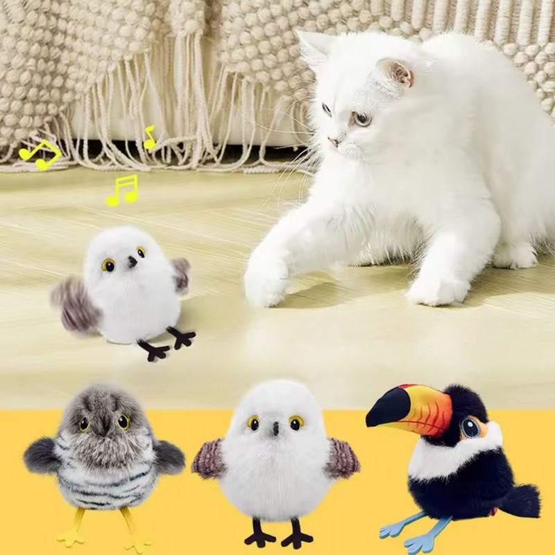 Brinquedo Pássaro Elétrico Recarregável para Gatos