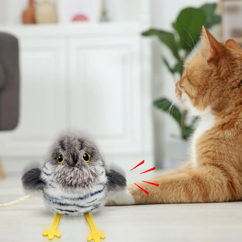 Brinquedo Pássaro Elétrico Recarregável para Gatos